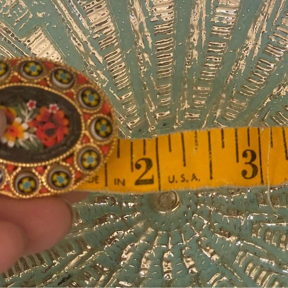 Vintage Italy Micromosaic Brooch Flower Brooches Millefiori Jewelry Lot of 2 - Picture 8 of 16